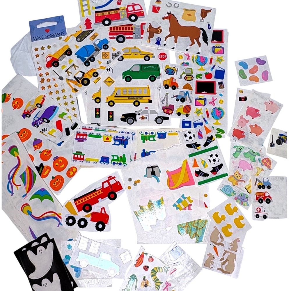 40 Mrs. Grossman's Vintage Sticker lot 90s Mixed Themes Crafting Ephemera